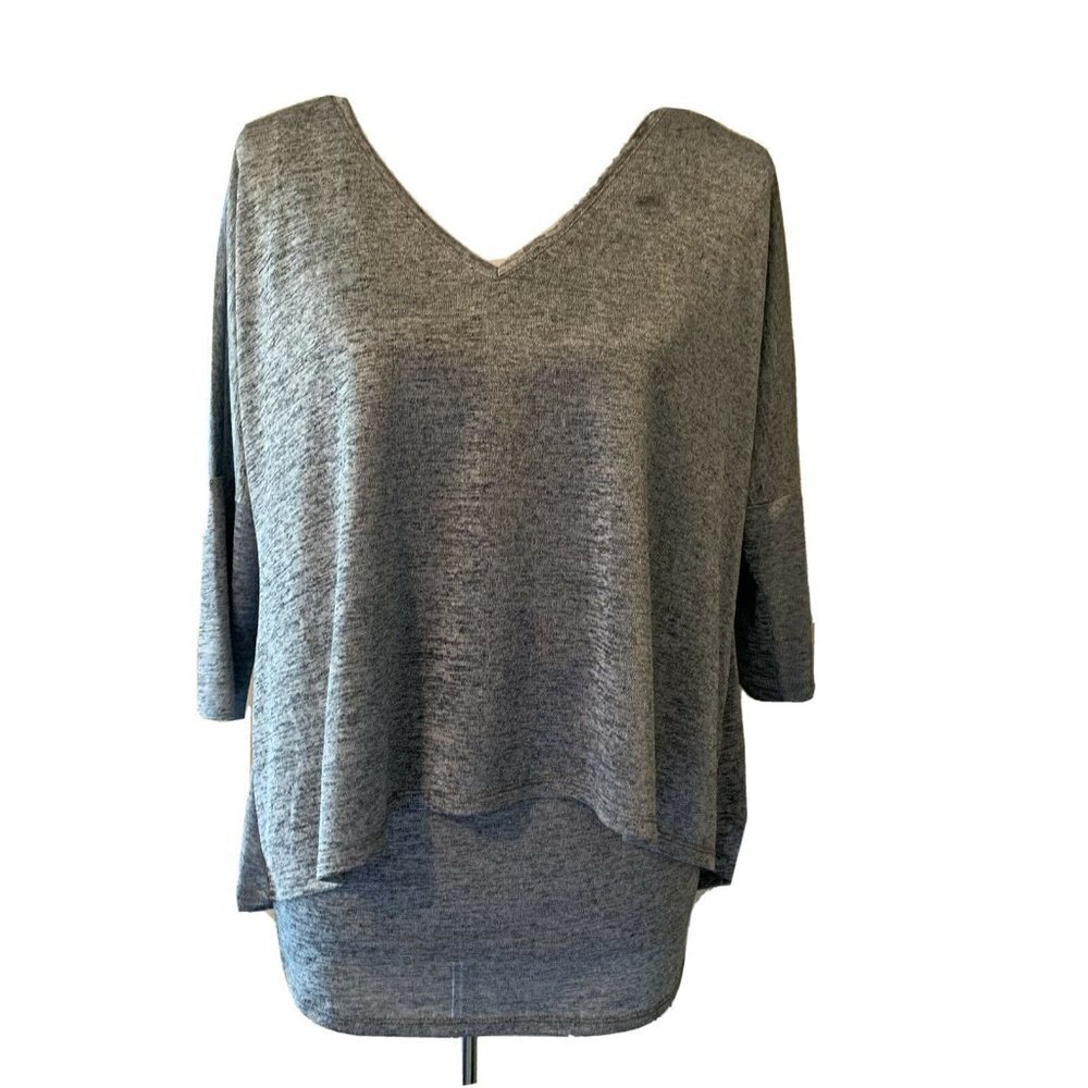 White House Black Market Gray Layered Tunic